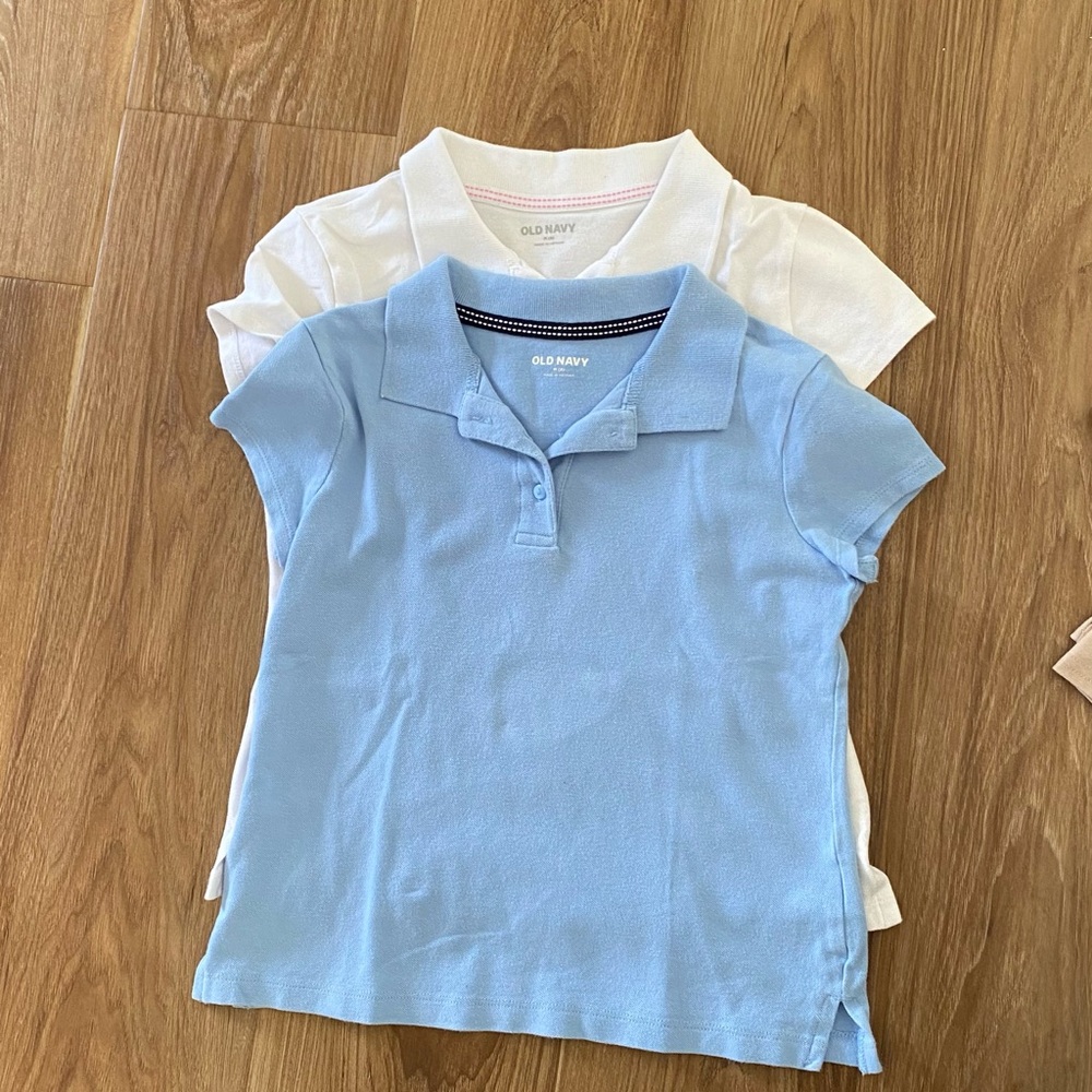 Old Navy Kids Polo Shirts - Light Blue and White